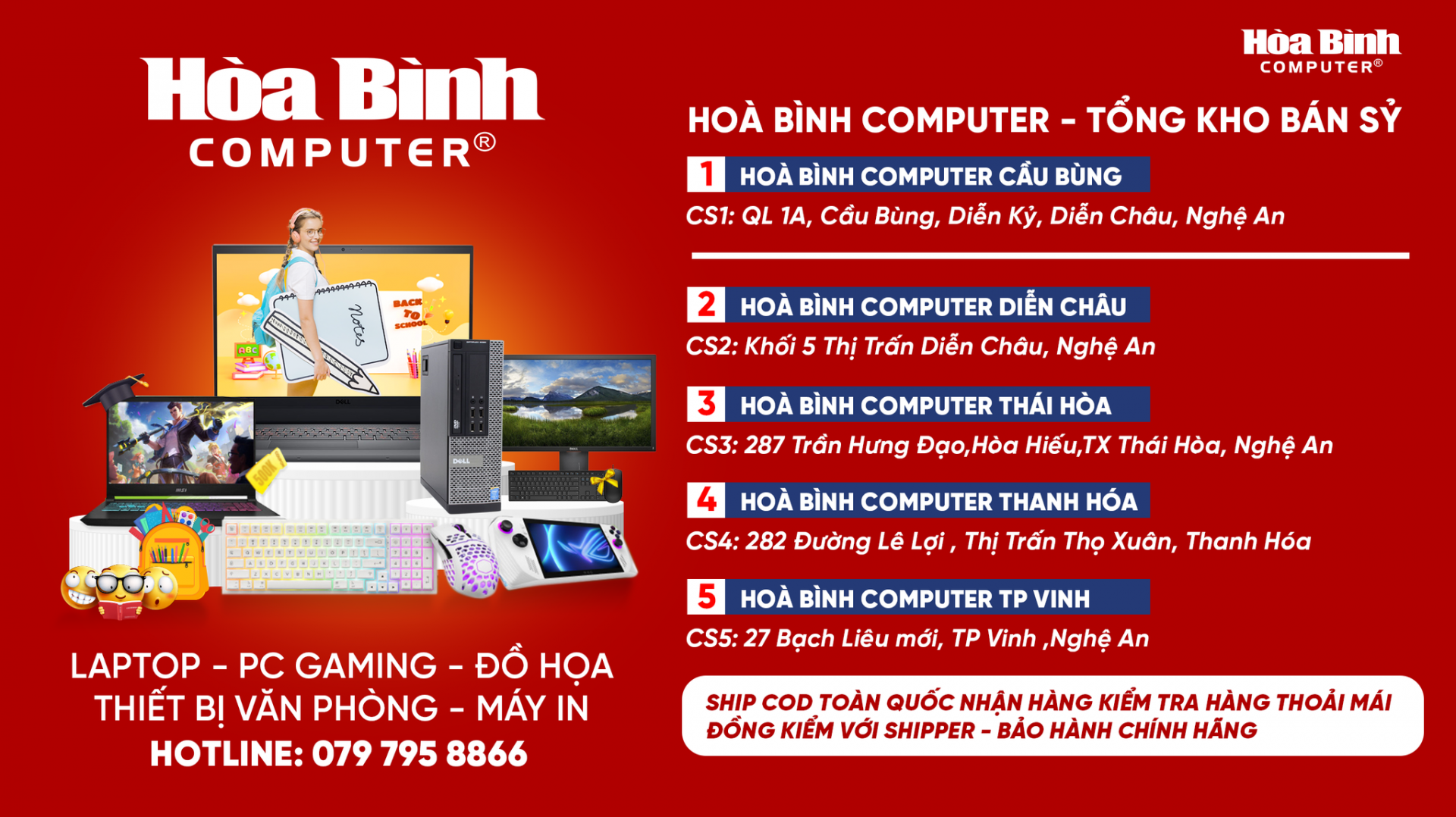 Các địa chỉ cung cấp màn hình Dell 19 inch Hòa Bình Computer