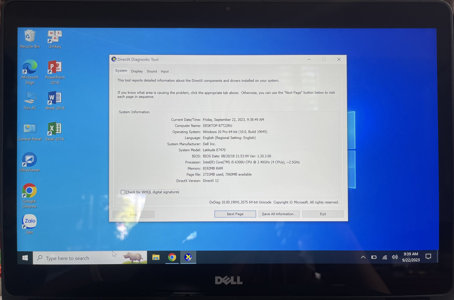 cấu hình dell e7470 cảm ứng 