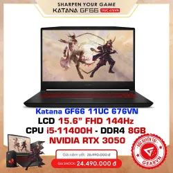 Laptop Gaming MSI Katana GF66 11UC 676VN